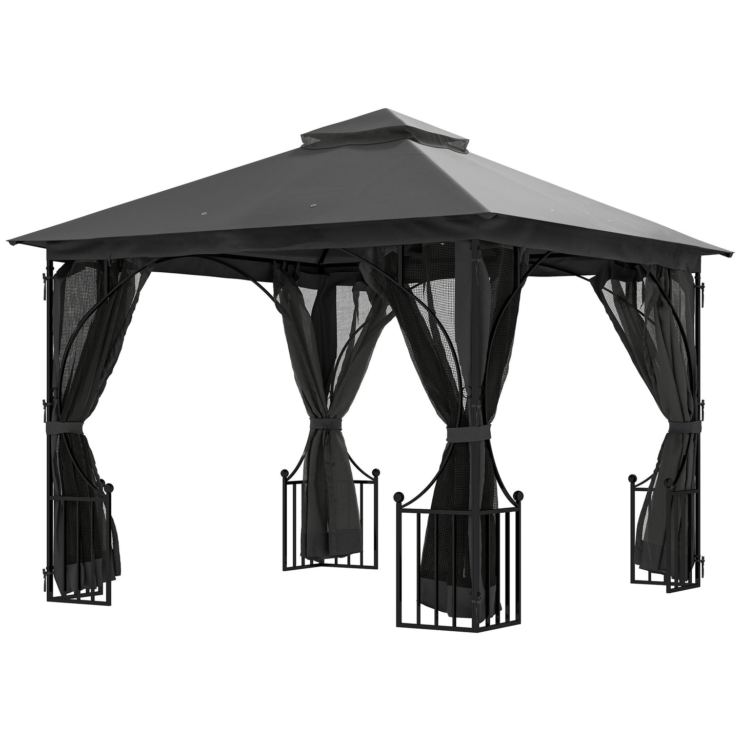 Gazebo Party Tent Canopy Sun Shade for Patio Garden 3x3(m)