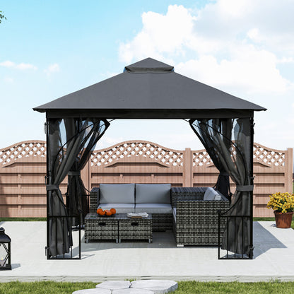 Gazebo Party Tent Canopy Sun Shade for Patio Garden 3x3(m)