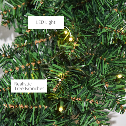 Pre-lit Christmas Wreath with 50 Warm White LED Ideal Xmas Artificial Door Decoration