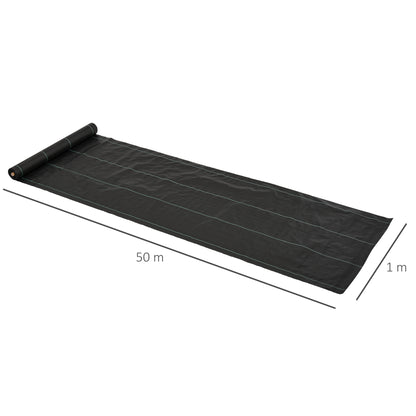 1x50m Weed Barrier Fabric Durable Convenient Design Weed Block Mat