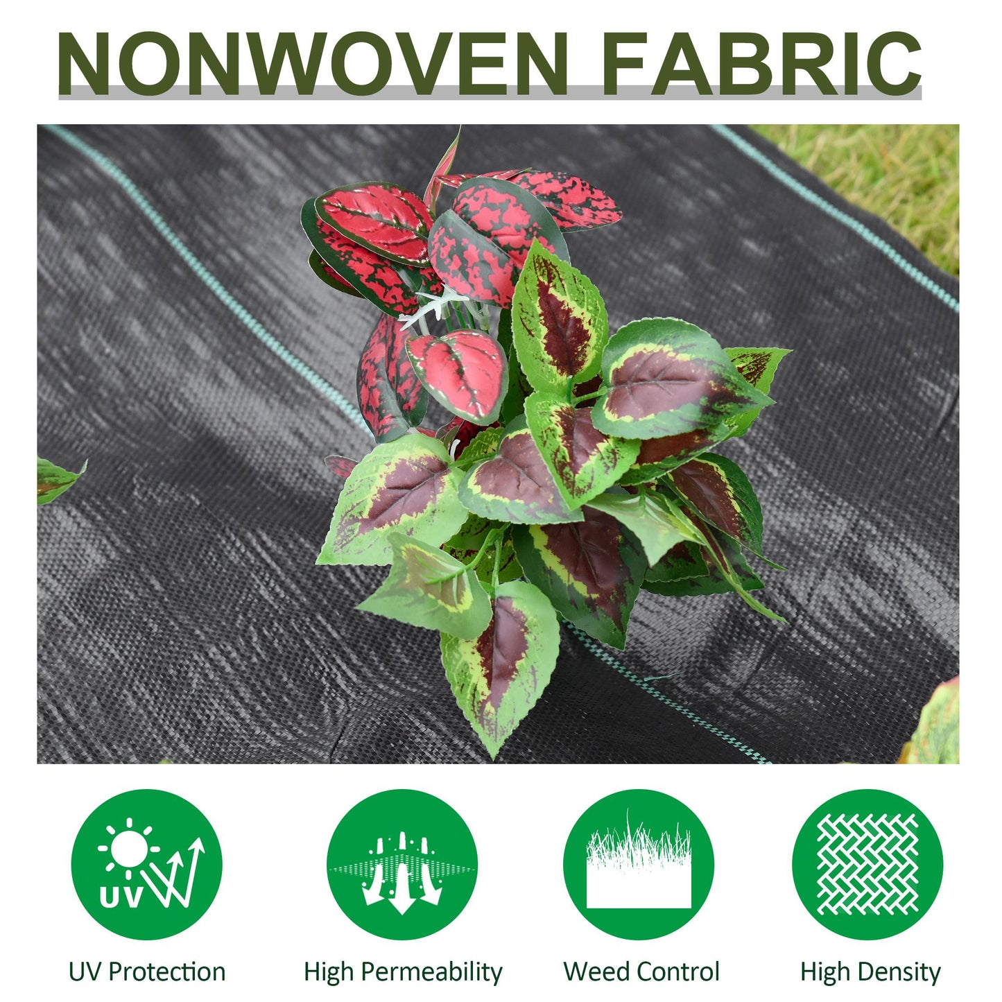 1x50m Weed Barrier Fabric Durable Convenient Design Weed Block Mat