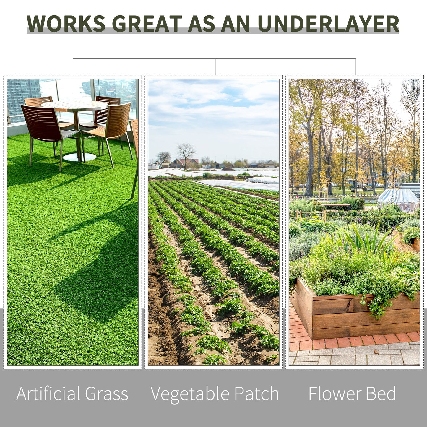 1x50m Weed Barrier Fabric Durable Convenient Design Weed Block Mat