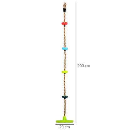 Multicolor Kid Climbing Rope Disc Swings Seat Set with Platforms Outdoor Toys Playset for Playground Backyard