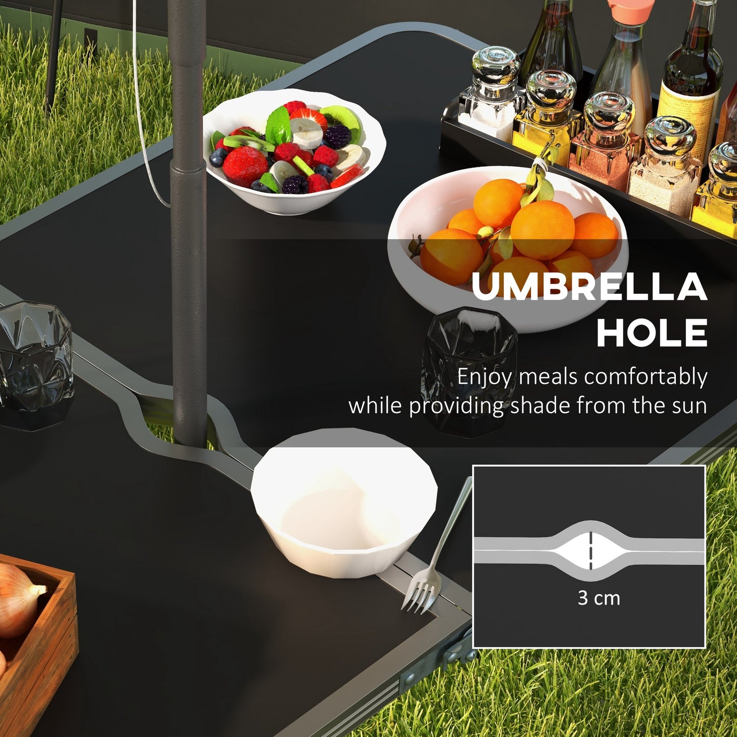 Camping Table and Chairs Outdoor Indoor Use for BBQ Picnic Garden