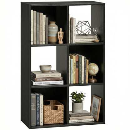 Industrial Storage Shelf, Bookcase, Bookshelf, Black Wood Effect