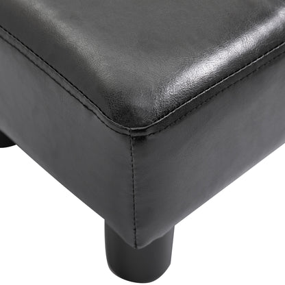Ottoman Footrest Seat Chair Footstool Small PU Leather Home Office Black