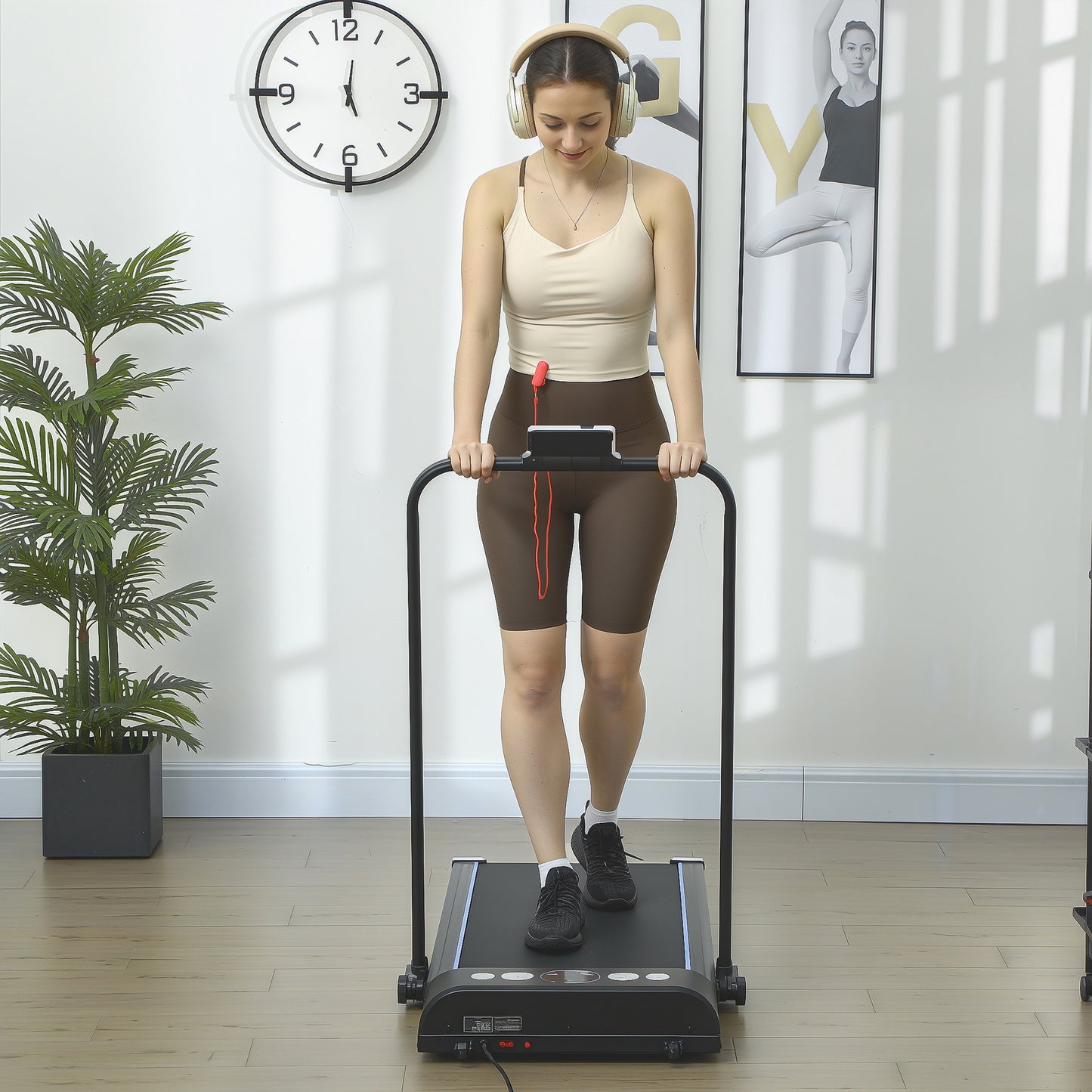 Foldable Walking Treadmill w/ LED Display, Blue