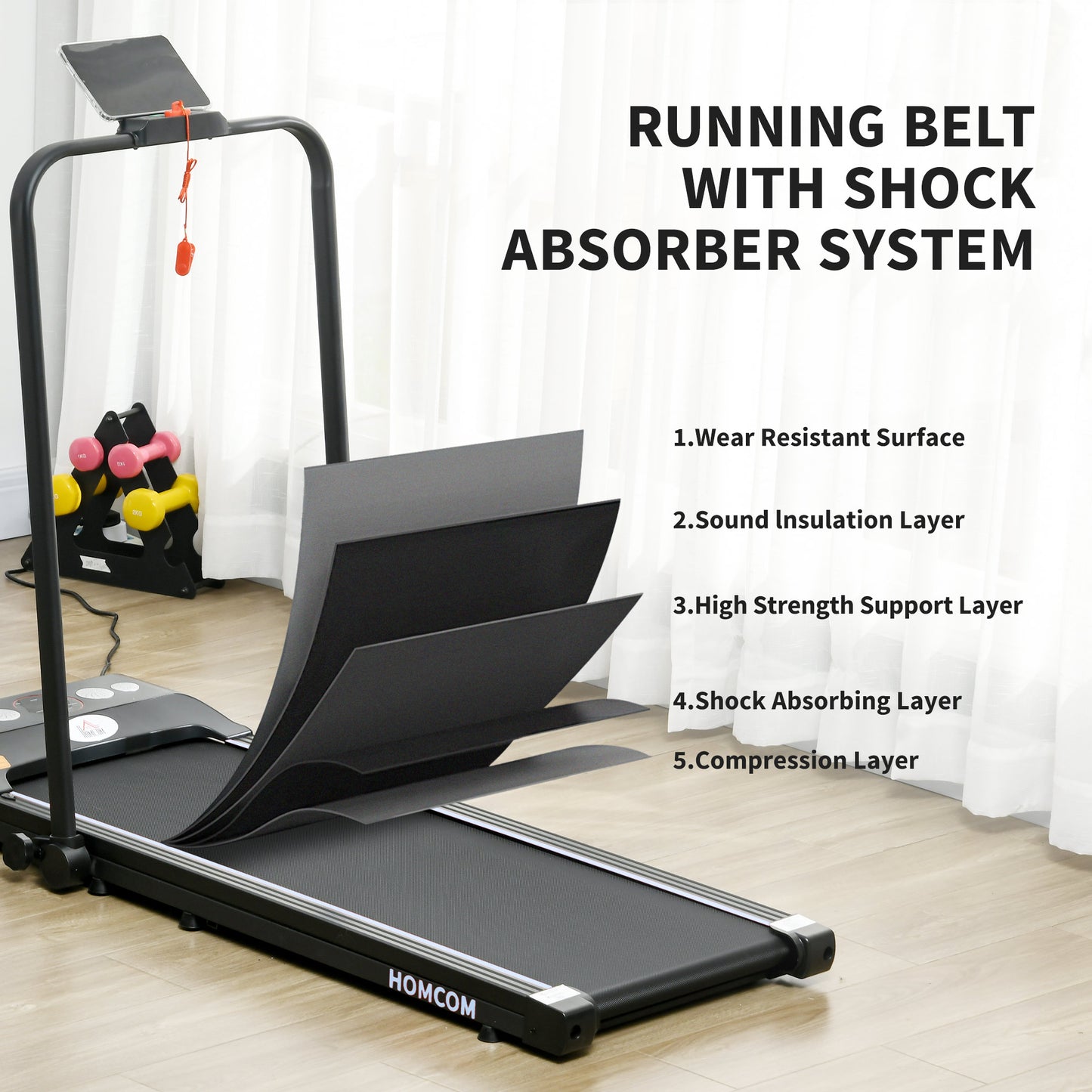 Foldable Walking Treadmill w/ LED Display, Blue