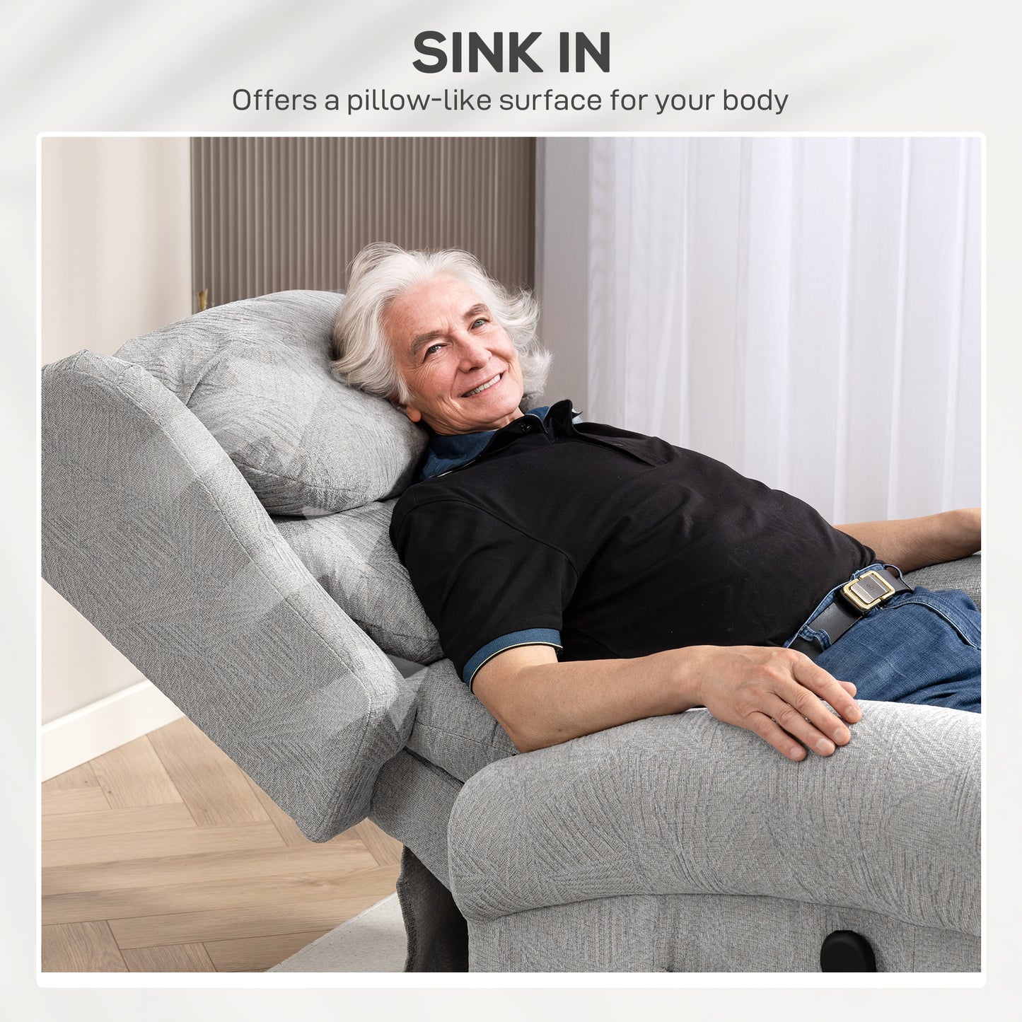 Power Lift Recliner Chair for Elderly with Remote Control, Grey
