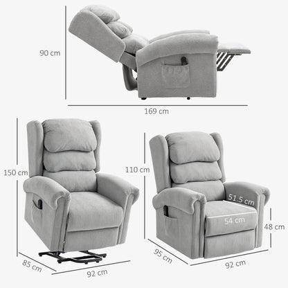 Power Lift Recliner Chair for Elderly with Remote Control, Grey