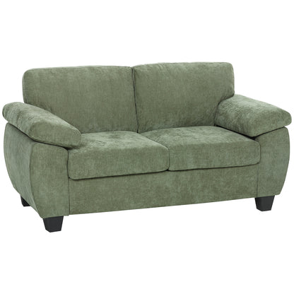 2 Seater Sofa, Chenille Small Sofa with Spring Cushions, Dark Green
