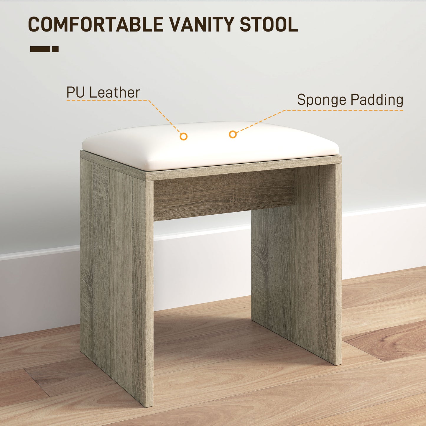 Dressing Table with Mirror and Stool, Makeup Desk for Bedroom