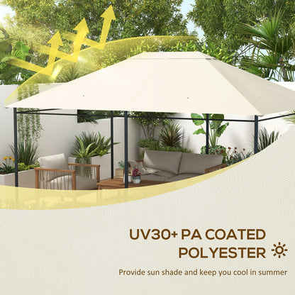 3 x 4m Gazebo Canopy Replacement Gazebo Roof Cover, Cream White