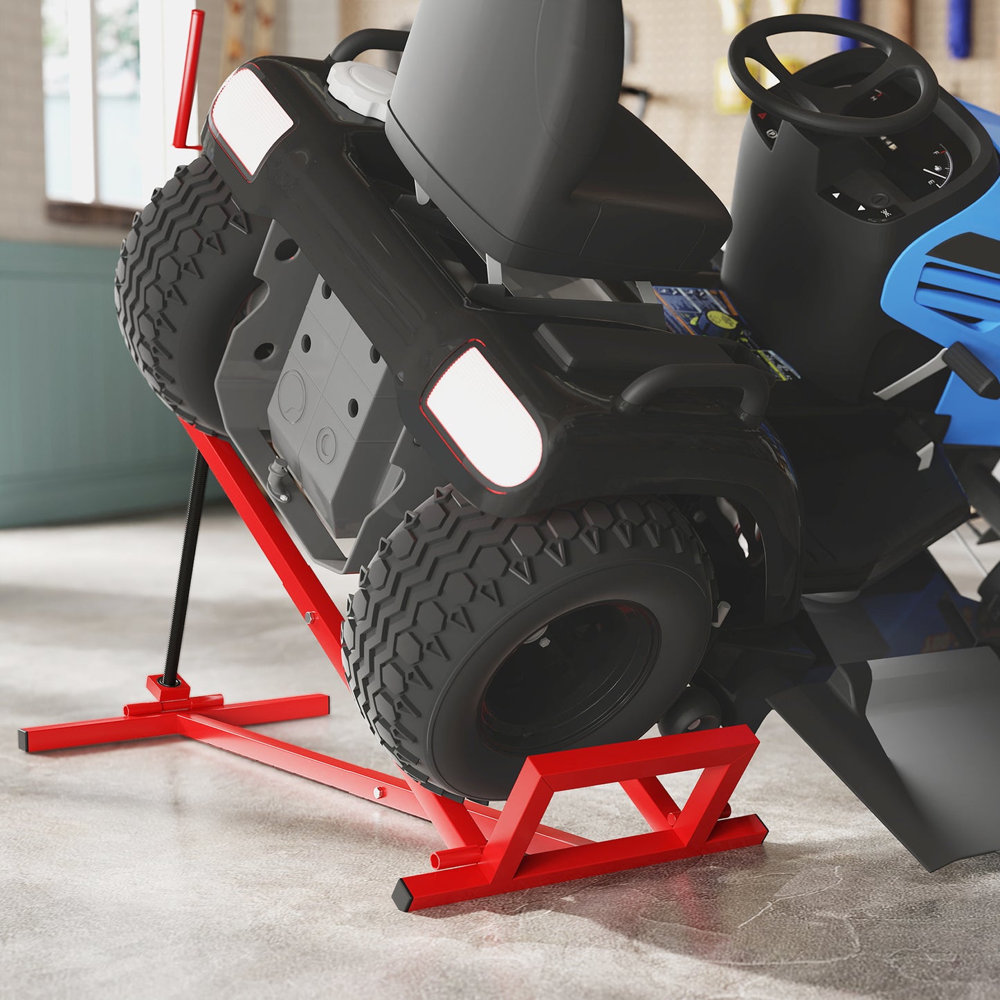 Foldable Ride On Lawn Mower Lift, 400 kg Telescopic Maintenance Jack