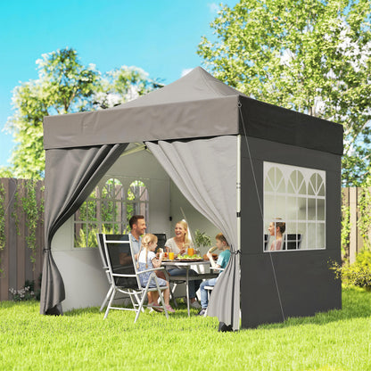 3 x 3 m Heavy Duty Pop Up Gazebo with Sides, UPF50+ Marquee Gazebo