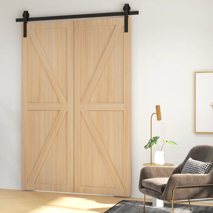 5FT/153CM Bi-Folding Sliding Barn Door Hardware Kit Sliding Door Kit