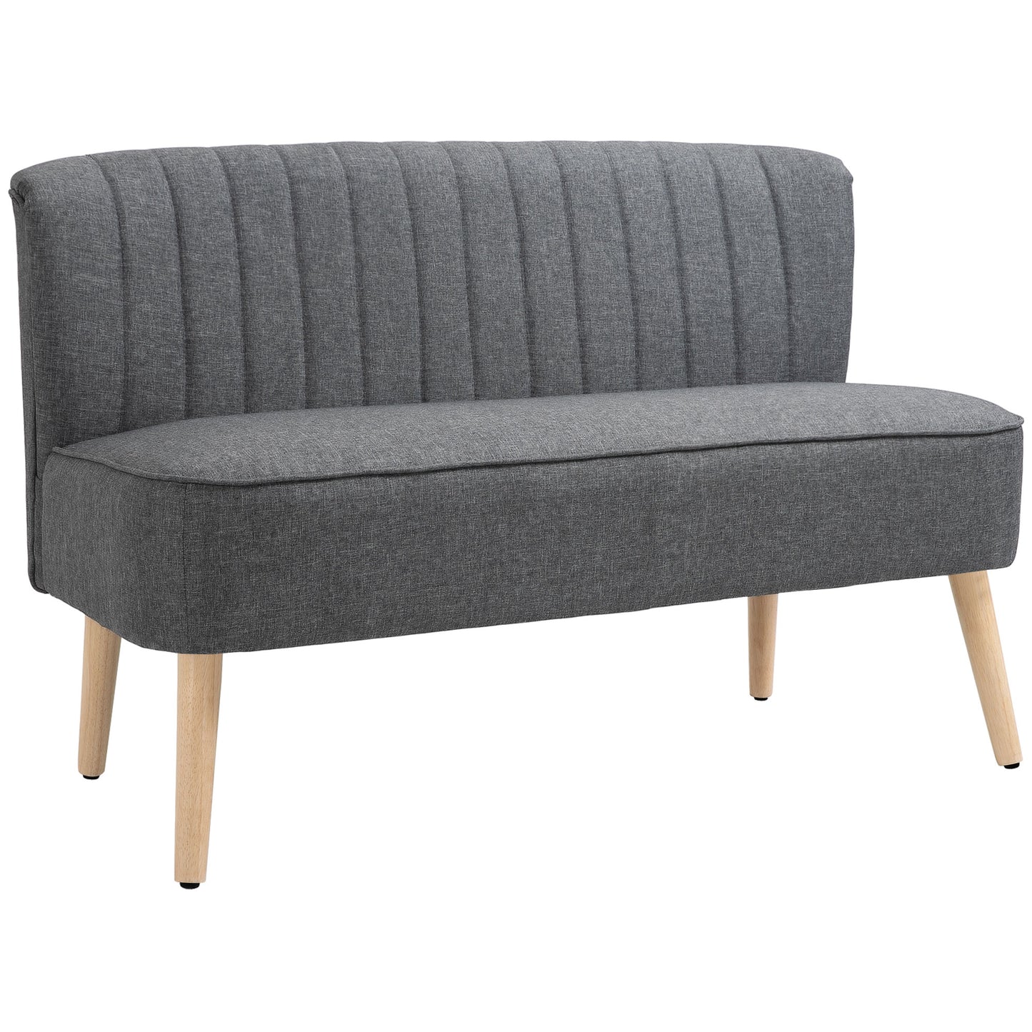46" Loveseat Sofa 2 Seater Sofa with Padded Seat, Grey
