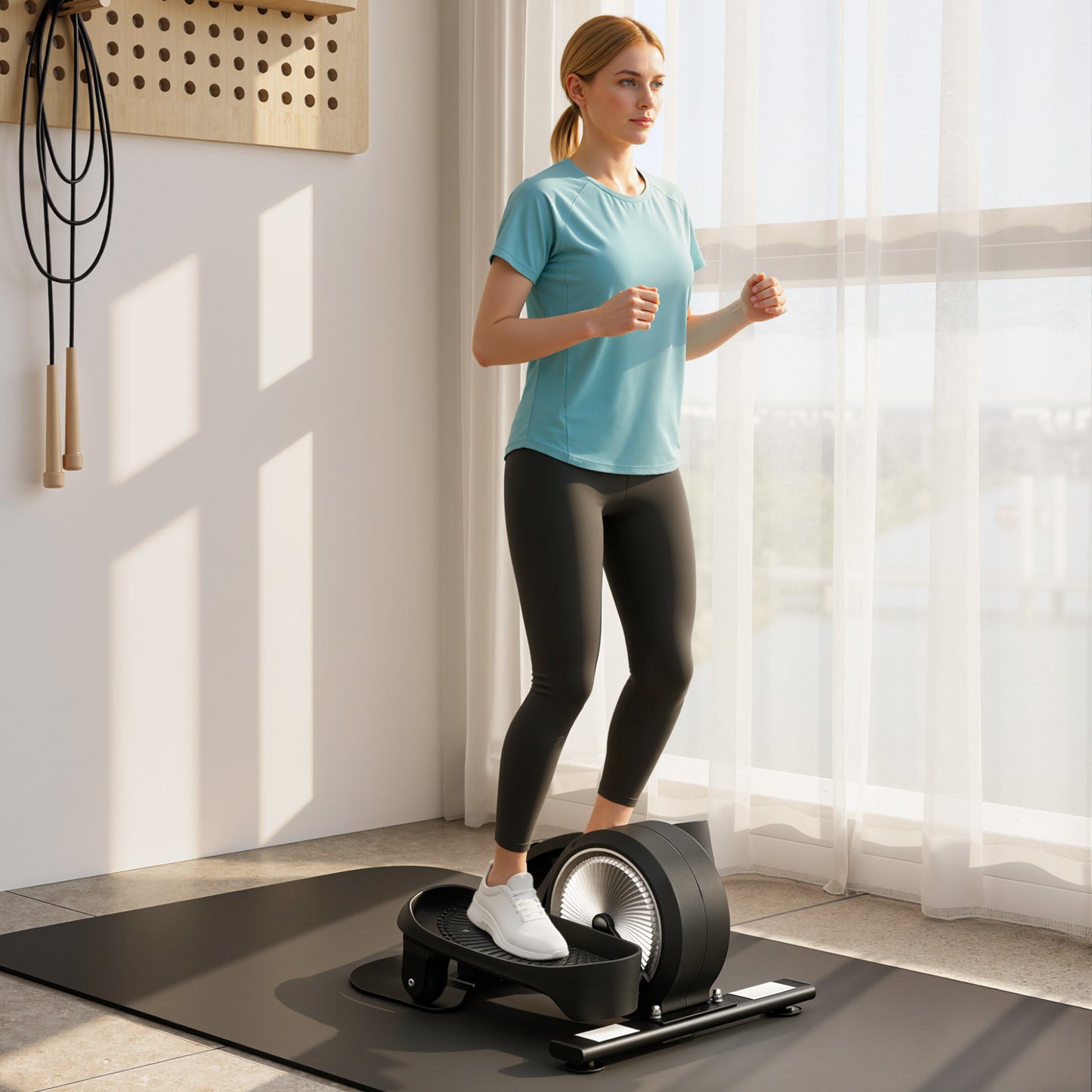 Under Desk Elliptical Machine, Pedal Exerciser with LCD Monitor