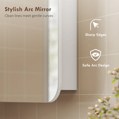 Arched Bathroom Mirror Cabinet, Wall Mounted Mirrored Cabinet