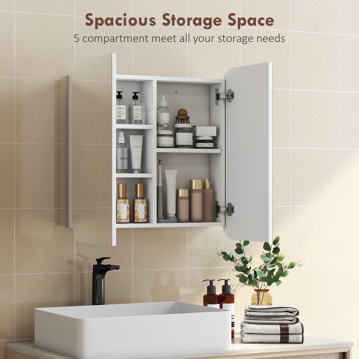 Arched Bathroom Mirror Cabinet, Wall Mounted Mirrored Cabinet