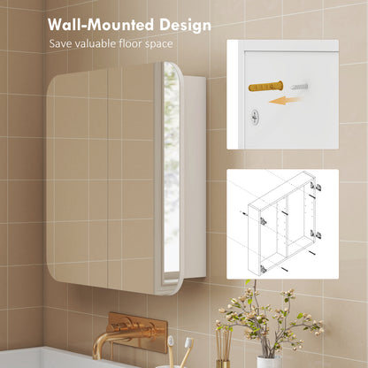 Arched Bathroom Mirror Cabinet, Wall Mounted Mirrored Cabinet