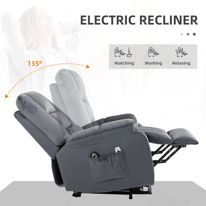 Lift Chair with Vibration Massage, Heat, Quick Assembly, Grey