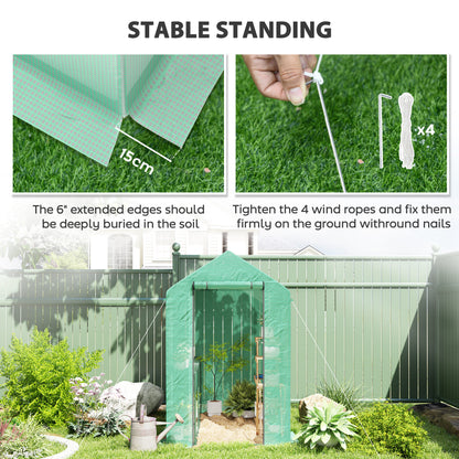 Walk in Greenhouse w/Shelves Steeple Grow House 120 x 186 x 190 cm