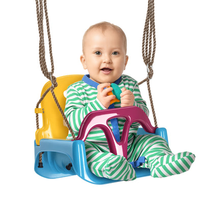 3 in 1 Kids Swing Seat, Adjustable Toddler Swing Chair, Light Blue