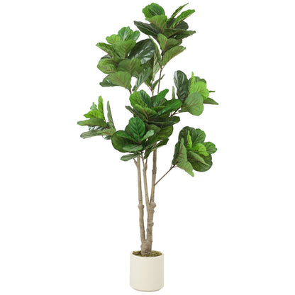 180cm Artificial Fiddle Leaf Fig Tree, Realistic Fake Plant, Green
