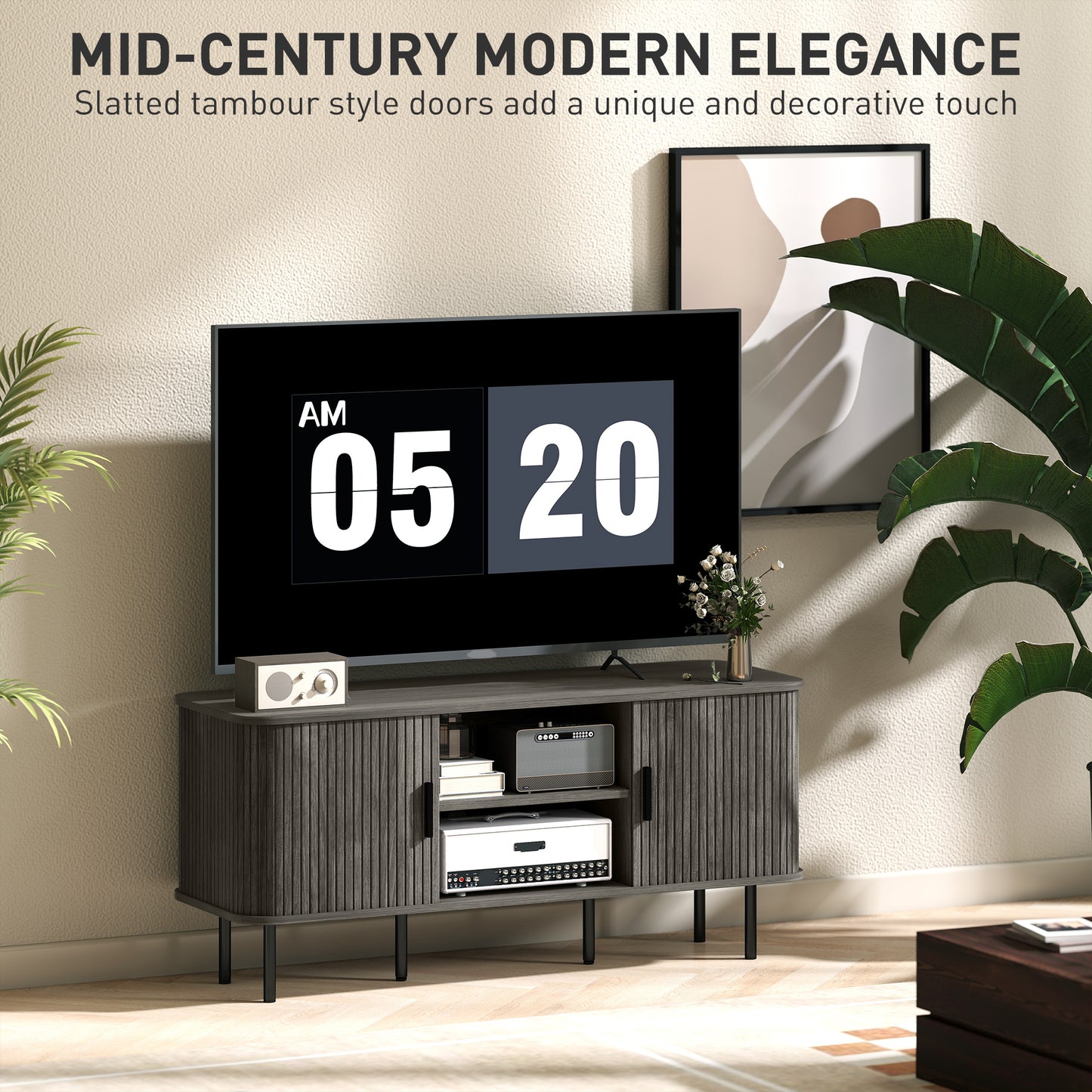 TV Unit for Living Room, TV Stand, Grey