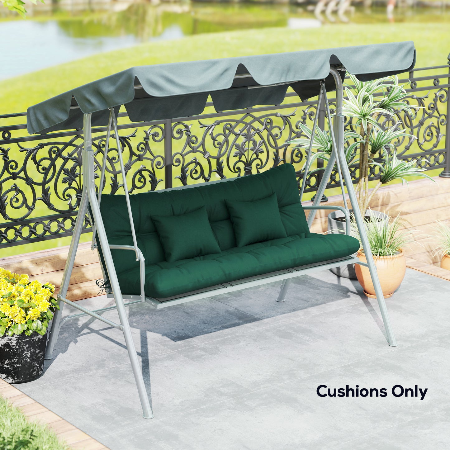 Outdoor Seat Cushions Back Cushion with 2 Pillows, Seat Pads