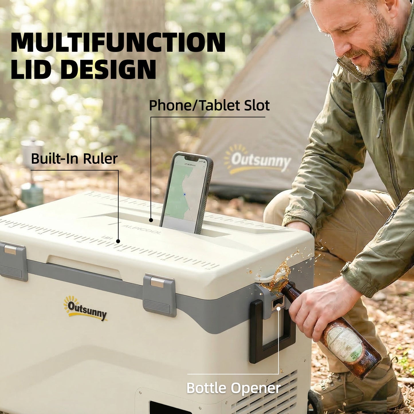 Compressor Car Fridge Freezer, Camping Refrigerator w/ App Control