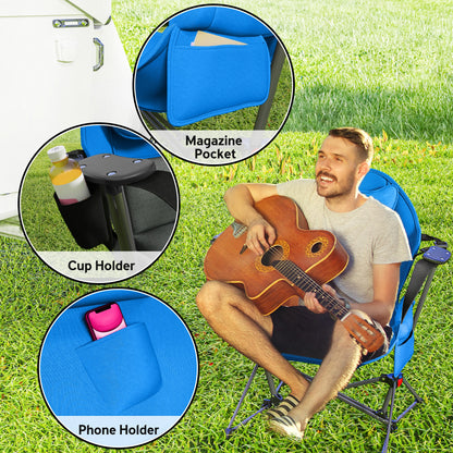 Hammock Camping Chair Set of 2, Adjustable Back Camp Chair, Blue