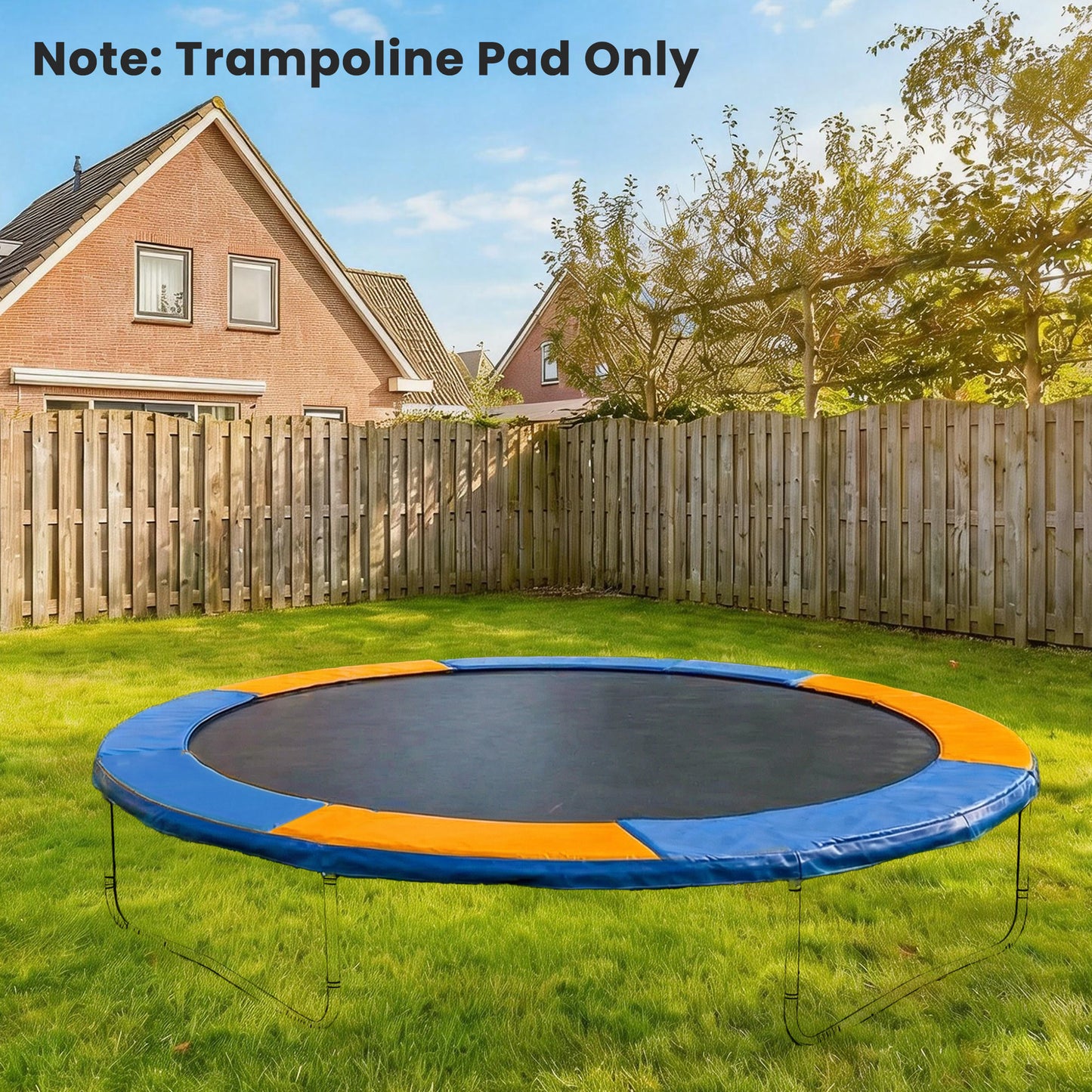 8FT Trampoline Spring Cover, Plastic Trampoline Pad, Yellow and Blue