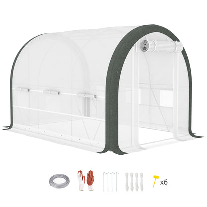 Walk-in Tunnel Greenhouse, Upgraded Structure, Mesh Door & Windows