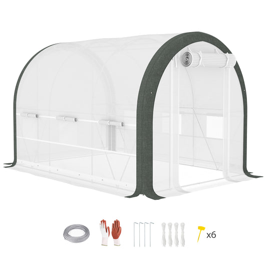 Walk-in Tunnel Greenhouse, Upgraded Structure, Mesh Door & Windows