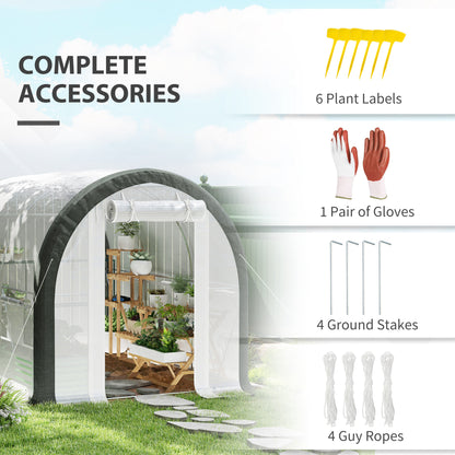 Walk-in Tunnel Greenhouse, Upgraded Structure, Mesh Door & Windows