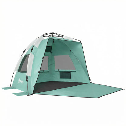 Pop Up Beach Tent for 2-3 Person with Carry Bag, UPF15+, Green