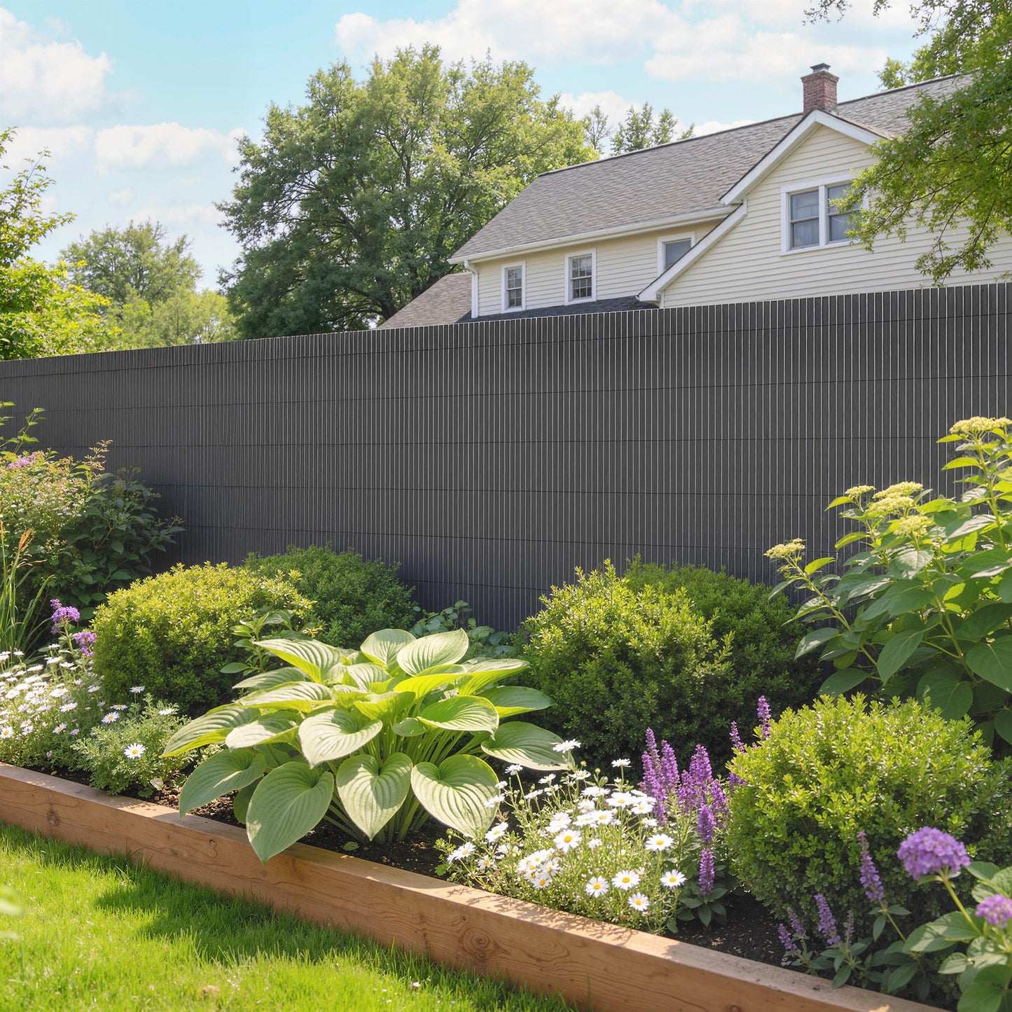 2Pcs Plastic Privacy Screening Fence, 1x3 m Windbreak Fence Grey
