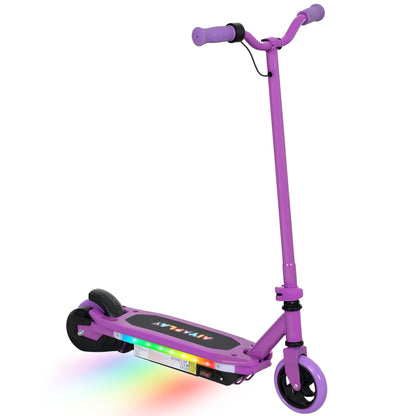 Electric Scooter for Ages 6-14 Years, with Colourful Lights, Purple