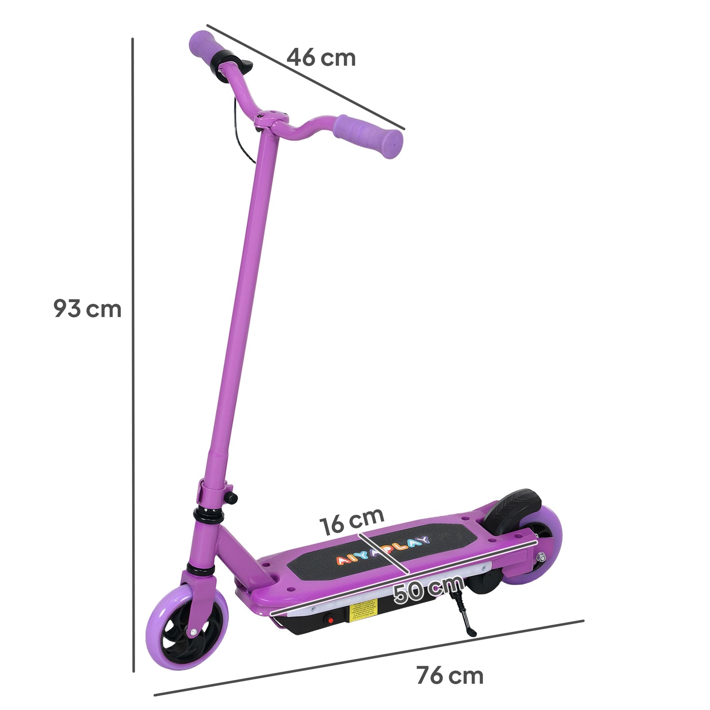 Electric Scooter for Ages 6-14 Years, with Colourful Lights, Purple