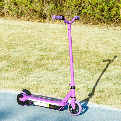 Electric Scooter for Ages 6-14 Years, with Colourful Lights, Purple