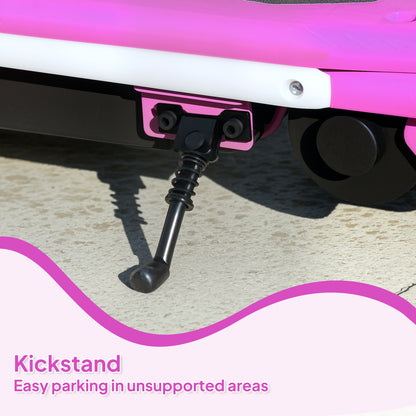 Electric Scooter for Ages 6-14 Years, with Colourful Lights, Purple
