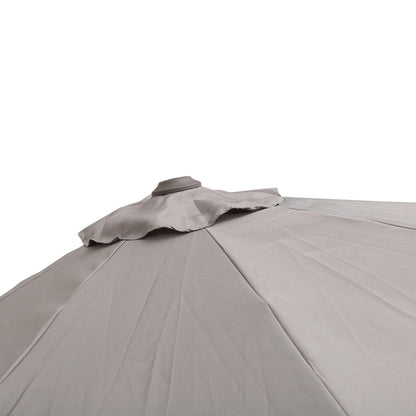 Outsunny 3M Roma Umbrella Sun Shade Cantilever Hanging Parasol w/ Cross Base Hand Crank Aluminium Frame 360¬¨‚àû Rotation - Grey