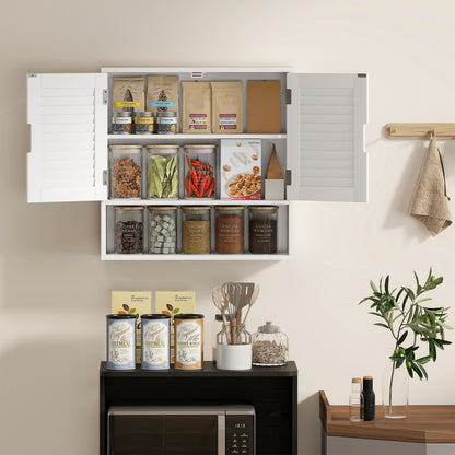 Bathroom Cabinet, Wall Mounted Cabinet with Adjustable Shelves, White