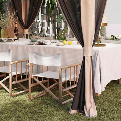 3.6 x 3.6m Pop Up Gazebo with Netting and Wheeled Bag, Beige