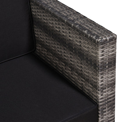 Warehouse Clearance Sale - 3Pcs Patio 2 Seater Rattan Sofa Garden Furniture Set Coffee w/ Cushions