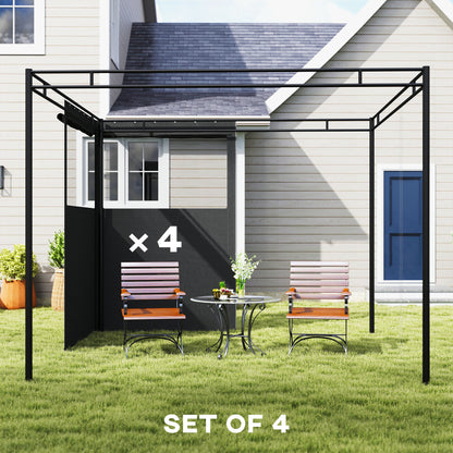 3 x 3 m Gazebo Replacement Curtains Privacy Panel Set, 4 Panels