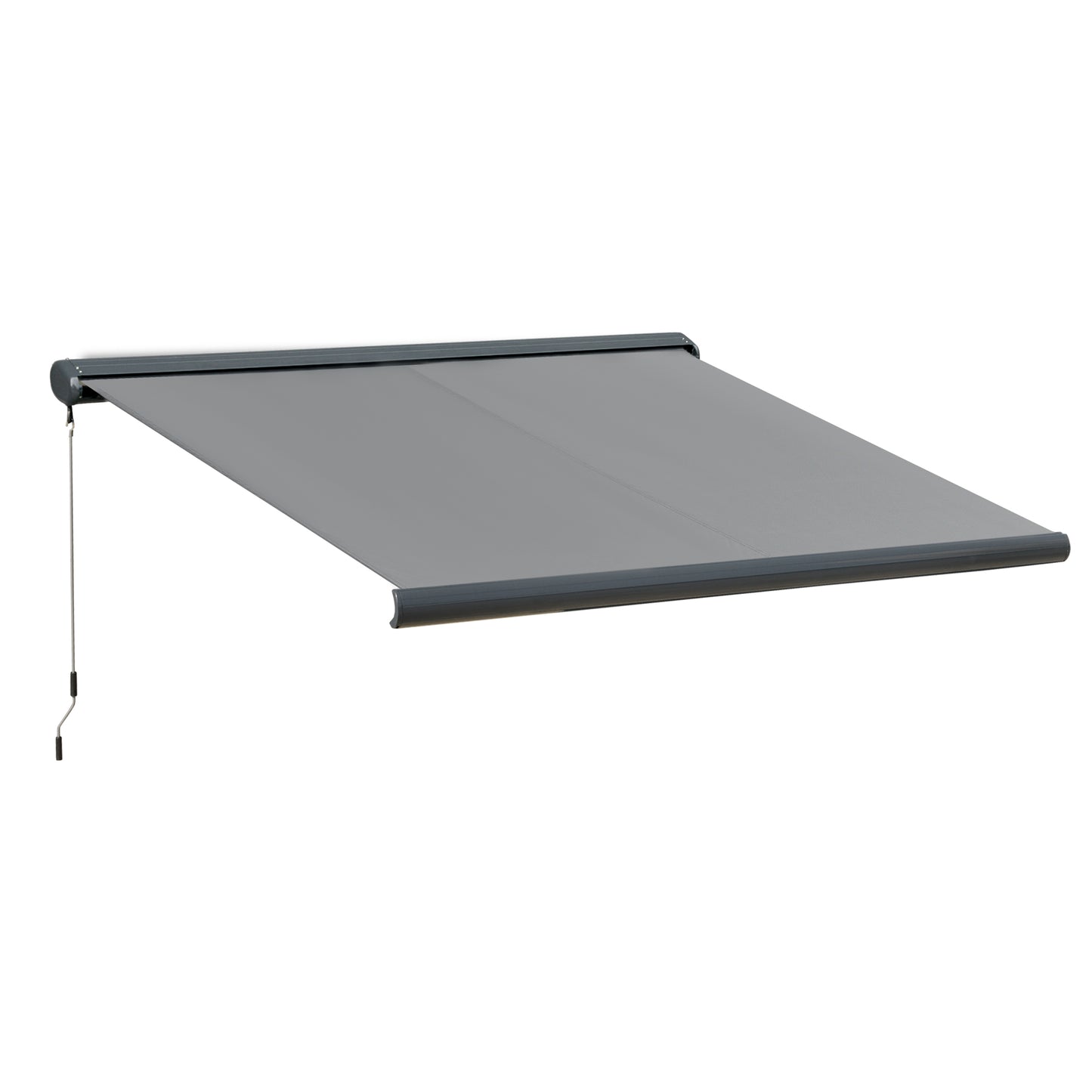 3x2.5m LED Light Cassette Electric/Manual Awning Window Sun Shade Grey