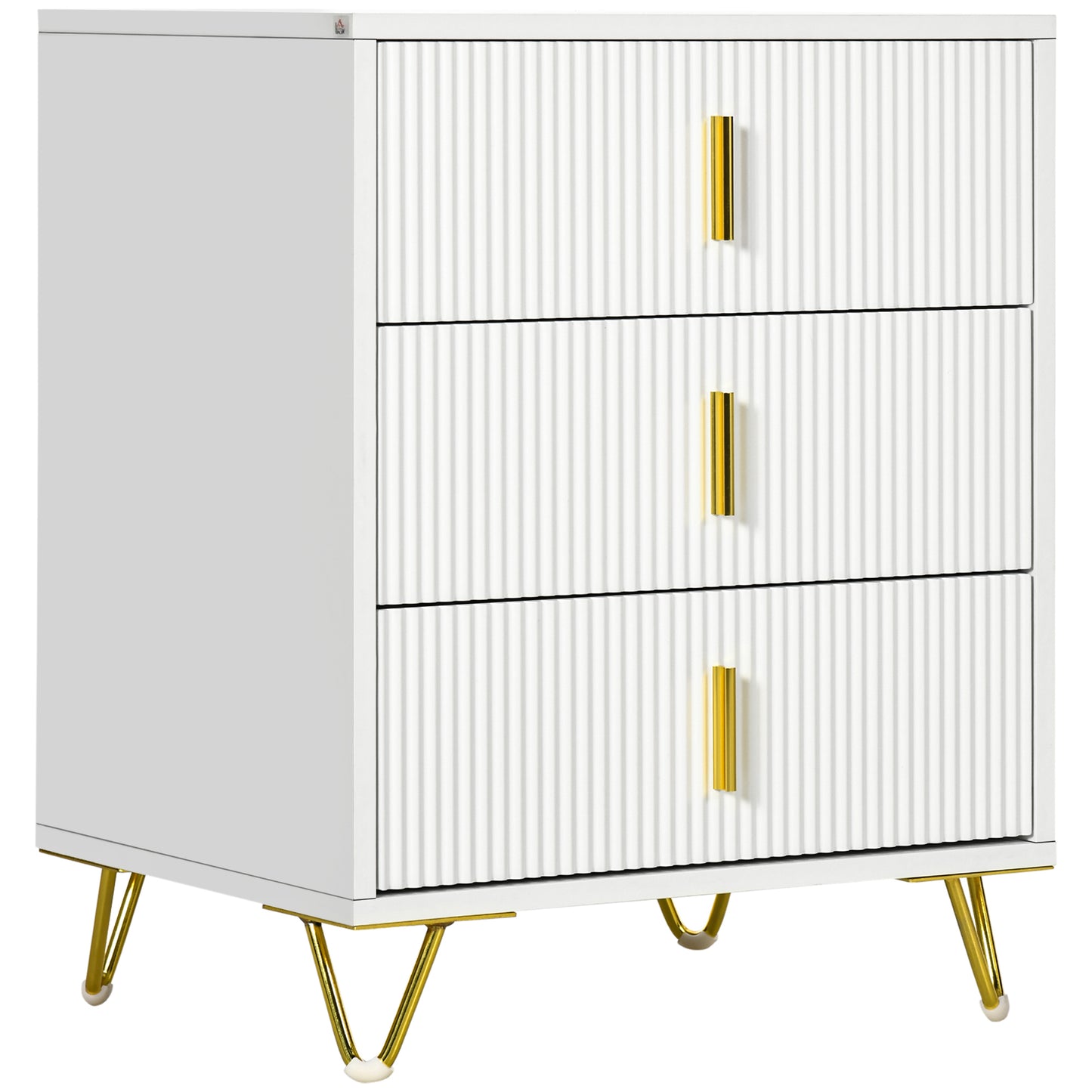3 Drawer Dresser, Chest of Drawers Storage Cabinet, White